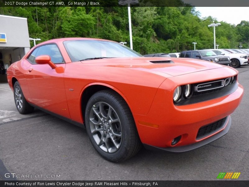 Go Mango / Black 2017 Dodge Challenger GT AWD