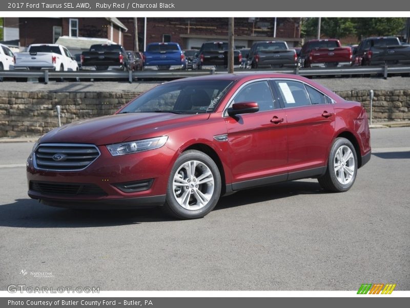 Ruby Red / Charcoal Black 2017 Ford Taurus SEL AWD