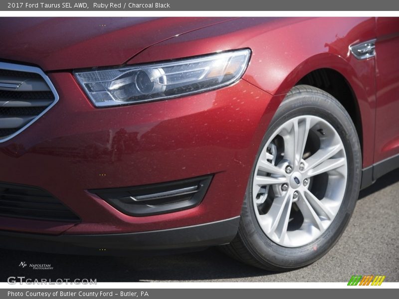 Ruby Red / Charcoal Black 2017 Ford Taurus SEL AWD