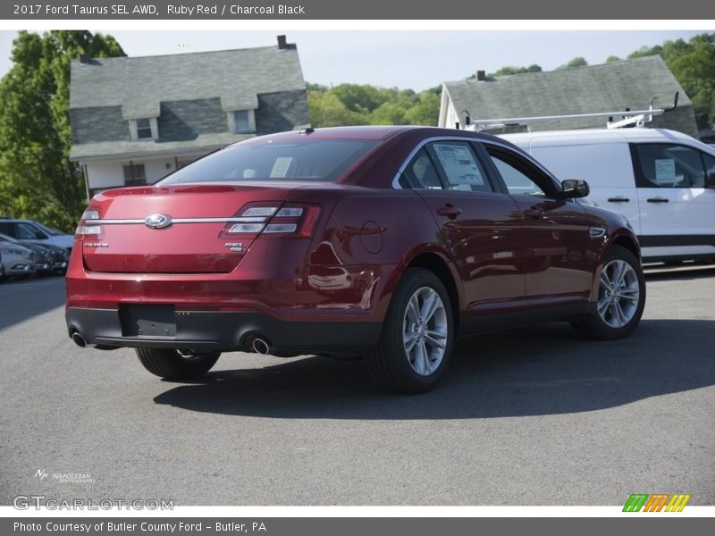 Ruby Red / Charcoal Black 2017 Ford Taurus SEL AWD