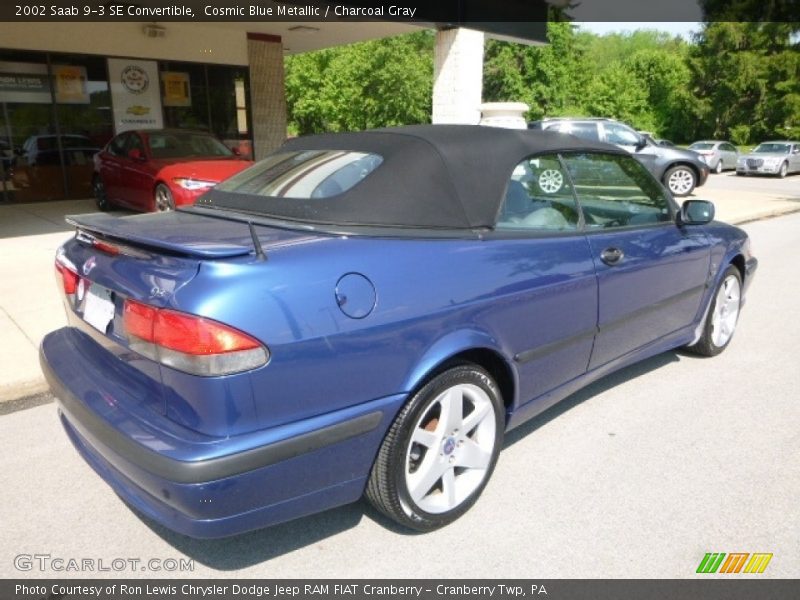 Cosmic Blue Metallic / Charcoal Gray 2002 Saab 9-3 SE Convertible