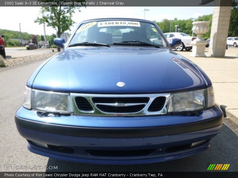 Cosmic Blue Metallic / Charcoal Gray 2002 Saab 9-3 SE Convertible