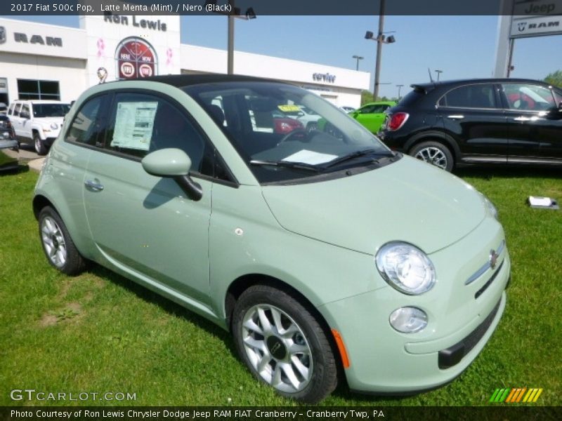 Latte Menta (Mint) / Nero (Black) 2017 Fiat 500c Pop