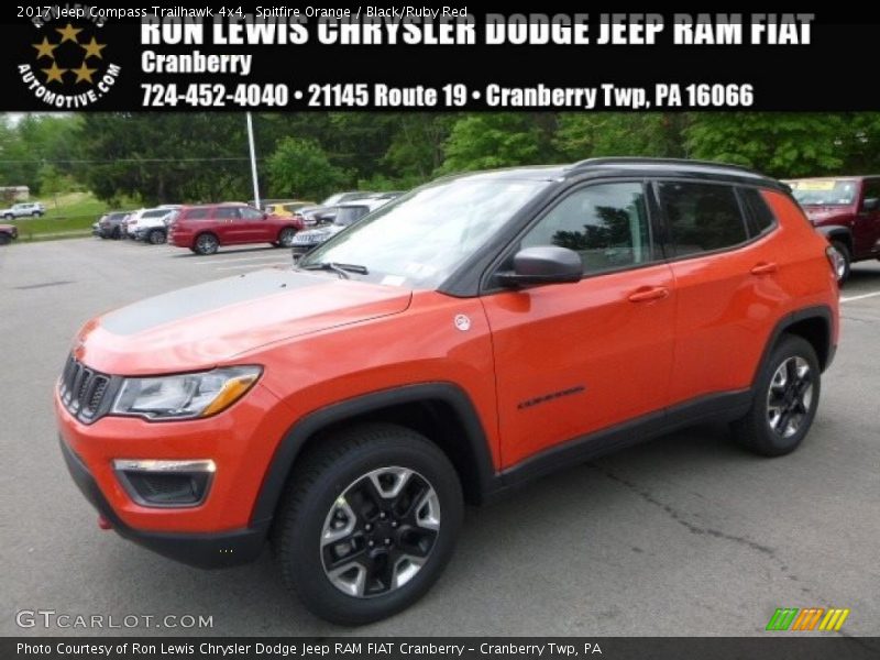 Spitfire Orange / Black/Ruby Red 2017 Jeep Compass Trailhawk 4x4