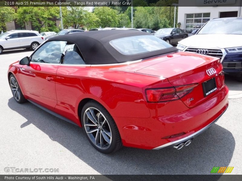 Tango Red Metallic / Rotor Gray 2018 Audi S5 Premium Plus Cabriolet