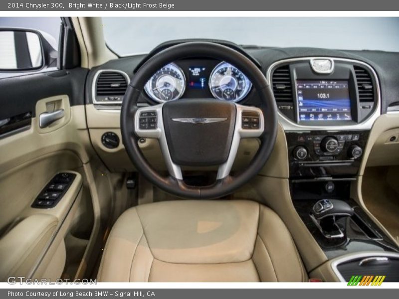 Bright White / Black/Light Frost Beige 2014 Chrysler 300