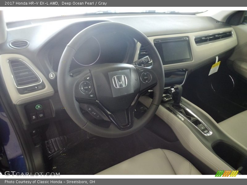 Deep Ocean Pearl / Gray 2017 Honda HR-V EX-L AWD