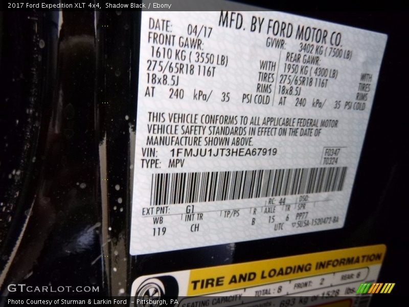 Shadow Black / Ebony 2017 Ford Expedition XLT 4x4