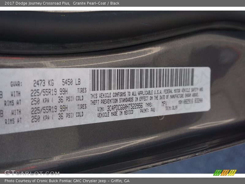 Granite Pearl-Coat / Black 2017 Dodge Journey Crossroad Plus