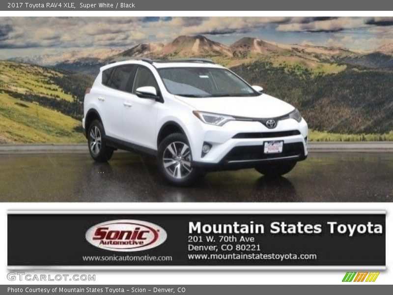 Super White / Black 2017 Toyota RAV4 XLE