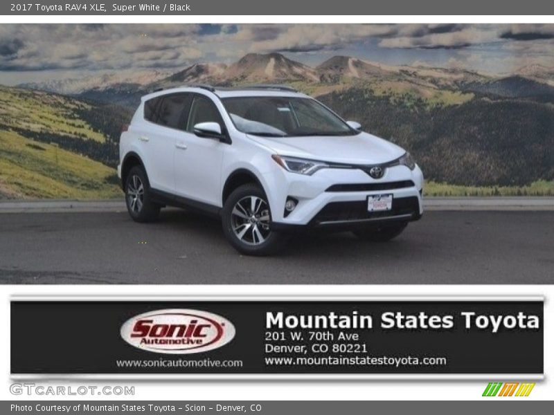 Super White / Black 2017 Toyota RAV4 XLE