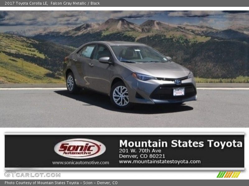 Falcon Gray Metallic / Black 2017 Toyota Corolla LE