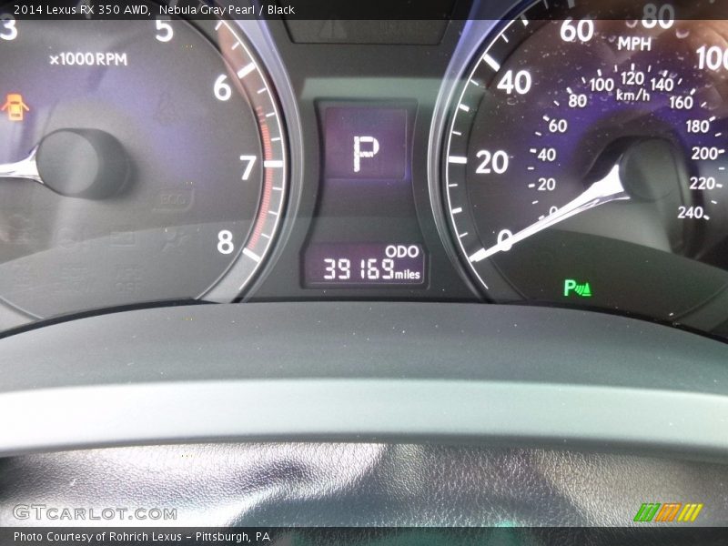 Nebula Gray Pearl / Black 2014 Lexus RX 350 AWD