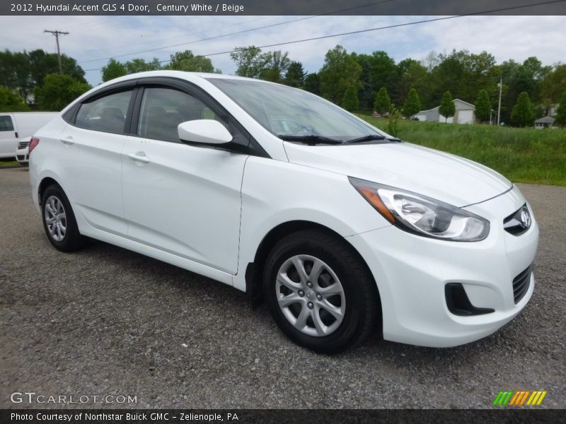 Century White / Beige 2012 Hyundai Accent GLS 4 Door