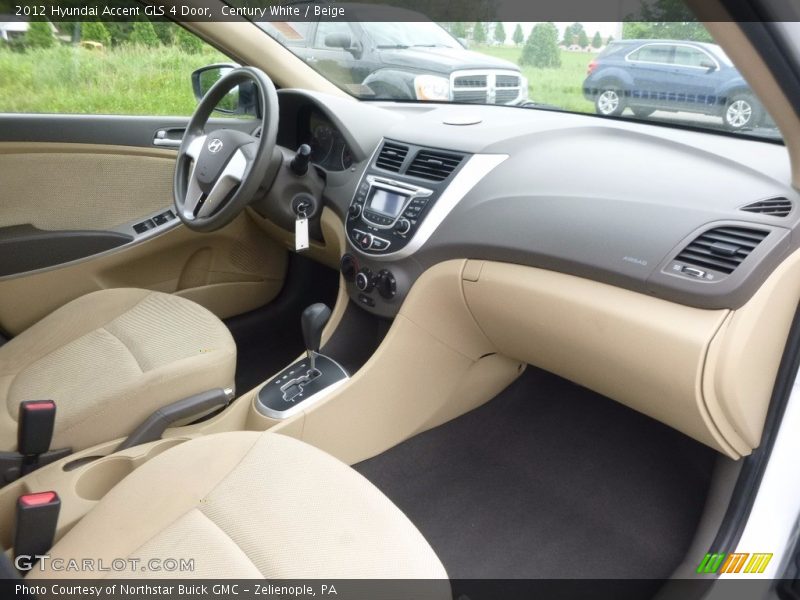 Century White / Beige 2012 Hyundai Accent GLS 4 Door