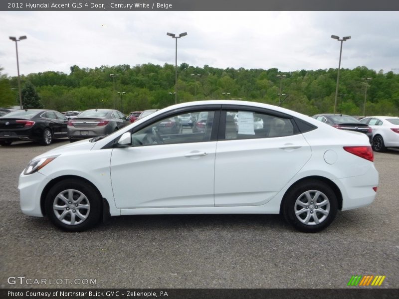 Century White / Beige 2012 Hyundai Accent GLS 4 Door