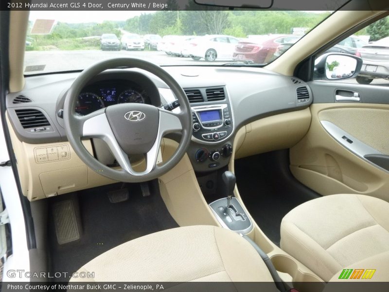 Century White / Beige 2012 Hyundai Accent GLS 4 Door