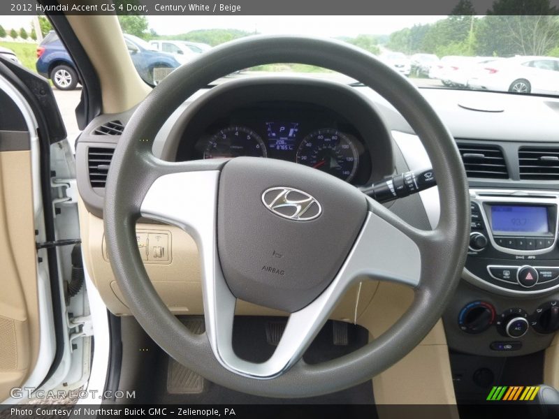 Century White / Beige 2012 Hyundai Accent GLS 4 Door