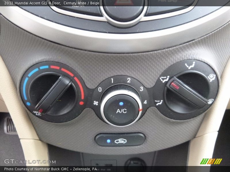 Century White / Beige 2012 Hyundai Accent GLS 4 Door