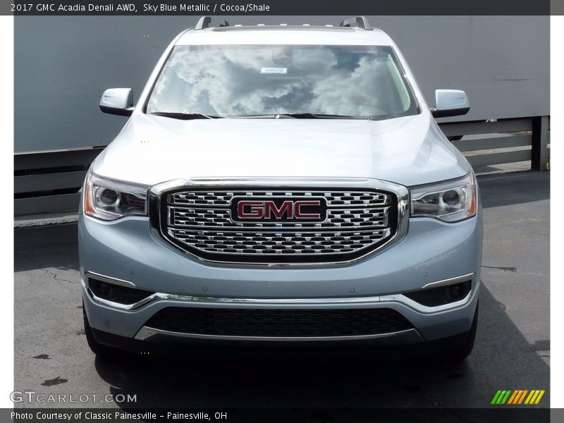 Sky Blue Metallic / Cocoa/Shale 2017 GMC Acadia Denali AWD