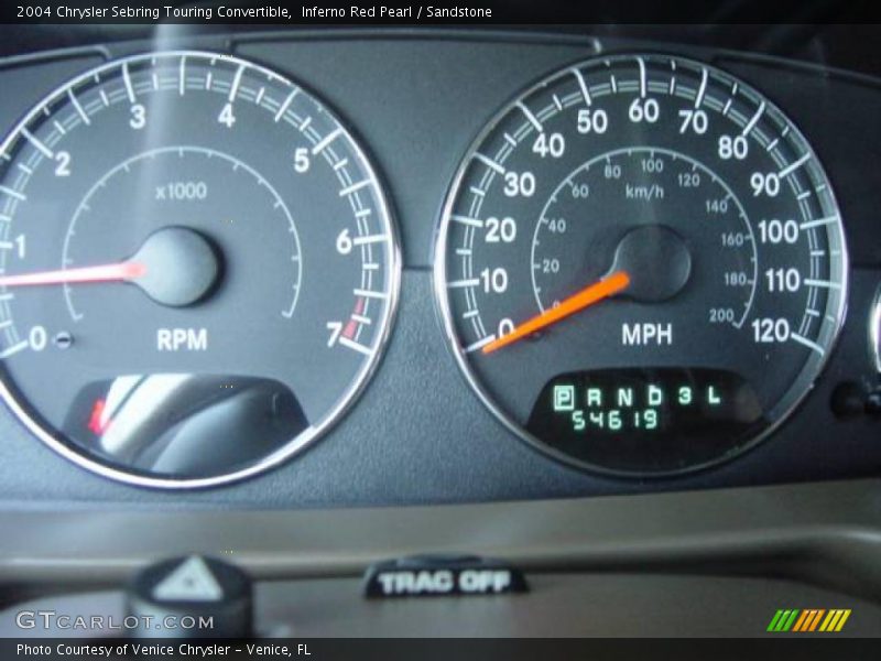 Inferno Red Pearl / Sandstone 2004 Chrysler Sebring Touring Convertible