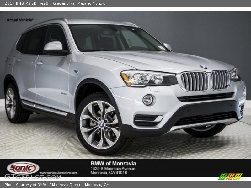 Glacier Silver Metallic / Black 2017 BMW X3 sDrive28i