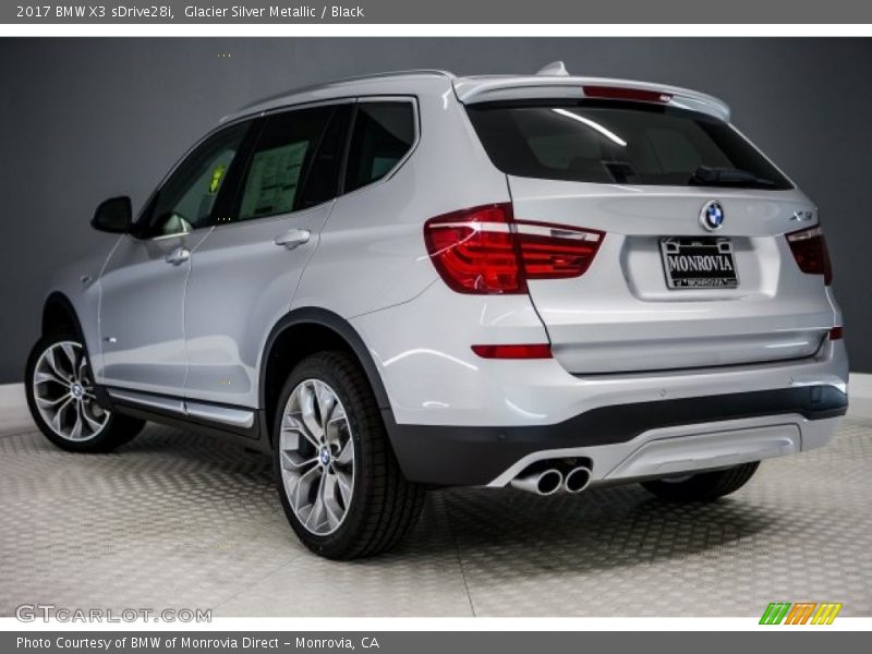 Glacier Silver Metallic / Black 2017 BMW X3 sDrive28i