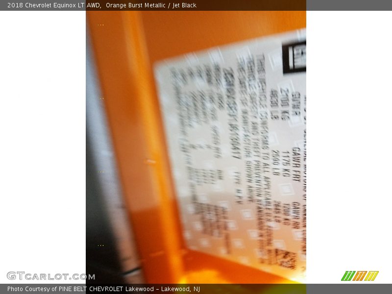 Orange Burst Metallic / Jet Black 2018 Chevrolet Equinox LT AWD