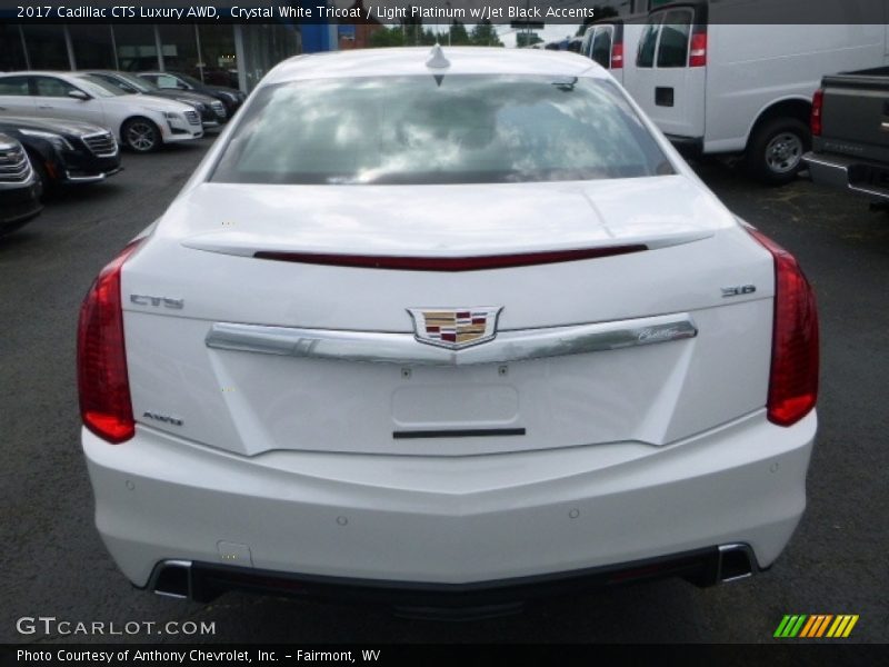 Crystal White Tricoat / Light Platinum w/Jet Black Accents 2017 Cadillac CTS Luxury AWD