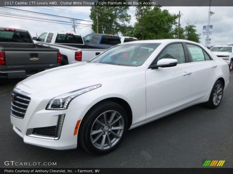 Crystal White Tricoat / Light Platinum w/Jet Black Accents 2017 Cadillac CTS Luxury AWD