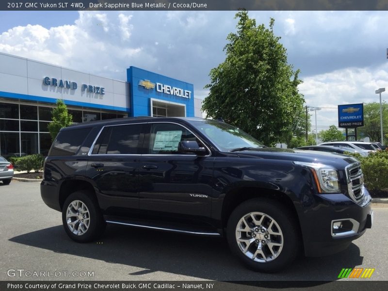 Dark Sapphire Blue Metallic / Cocoa/Dune 2017 GMC Yukon SLT 4WD