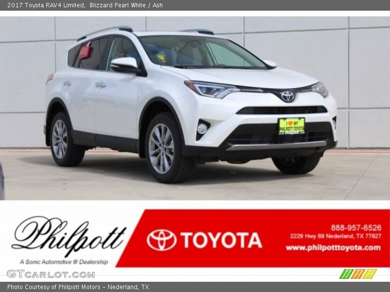 Blizzard Pearl White / Ash 2017 Toyota RAV4 Limited