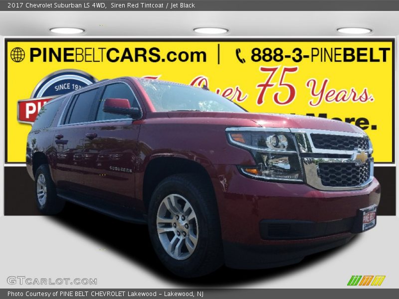 Siren Red Tintcoat / Jet Black 2017 Chevrolet Suburban LS 4WD