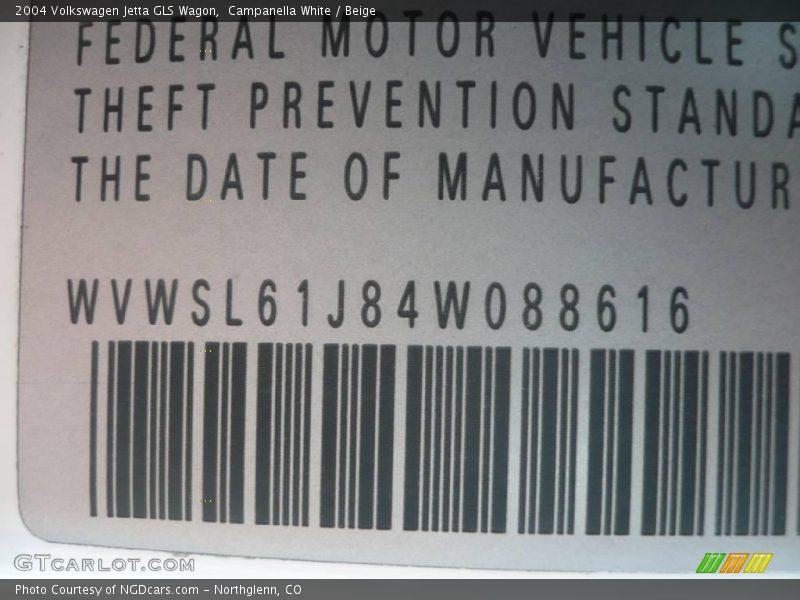 Campanella White / Beige 2004 Volkswagen Jetta GLS Wagon