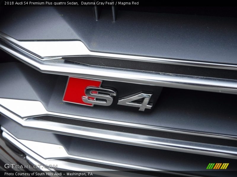 Daytona Gray Pearl / Magma Red 2018 Audi S4 Premium Plus quattro Sedan
