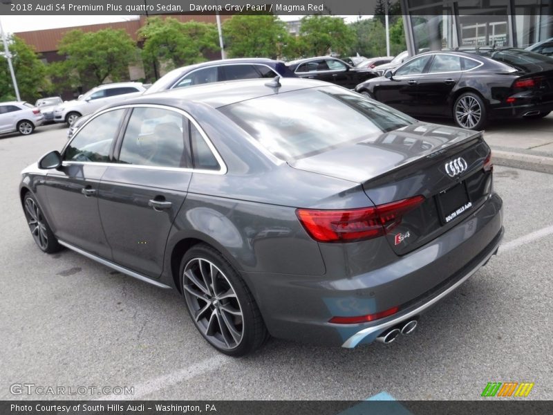 Daytona Gray Pearl / Magma Red 2018 Audi S4 Premium Plus quattro Sedan