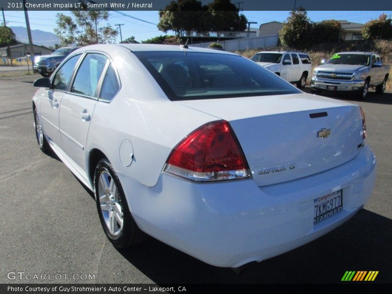 Summit White / Neutral 2013 Chevrolet Impala LT