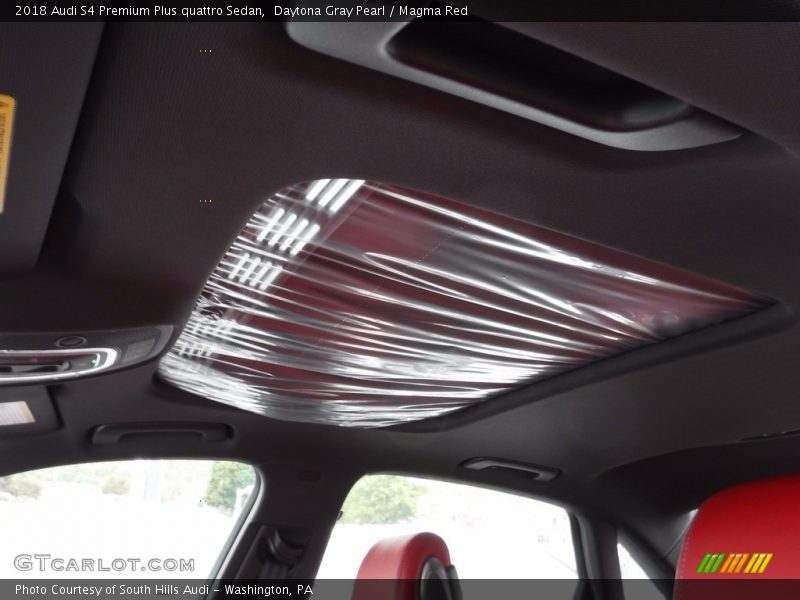 Daytona Gray Pearl / Magma Red 2018 Audi S4 Premium Plus quattro Sedan