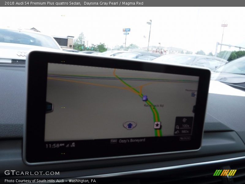 Daytona Gray Pearl / Magma Red 2018 Audi S4 Premium Plus quattro Sedan