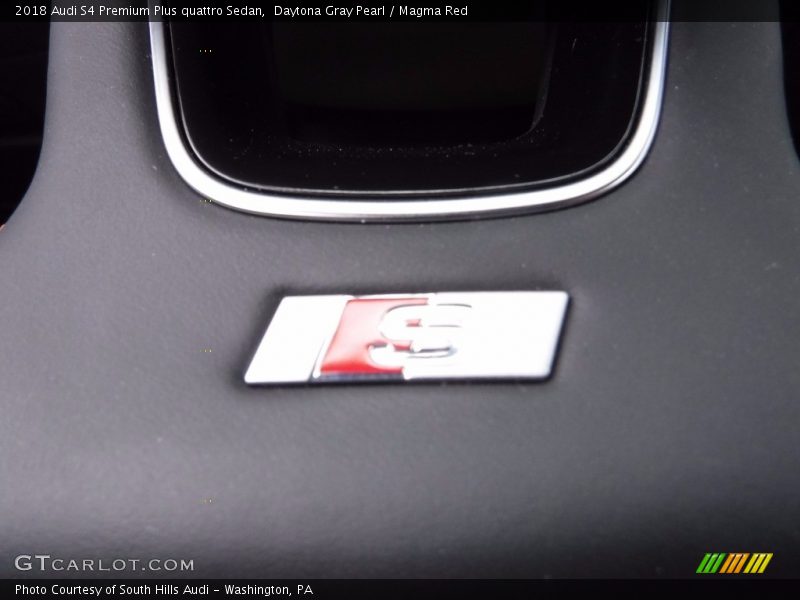 Daytona Gray Pearl / Magma Red 2018 Audi S4 Premium Plus quattro Sedan