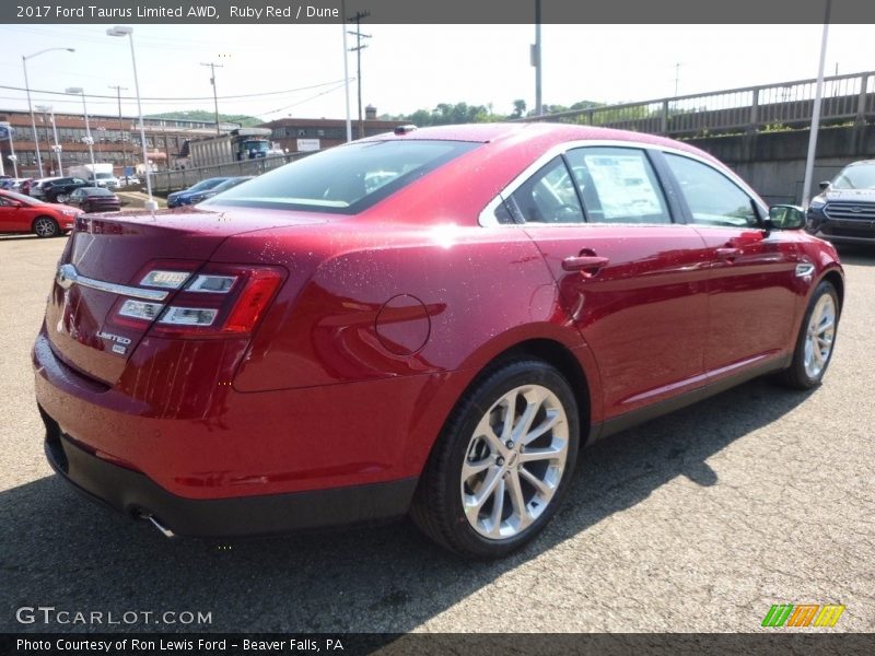 Ruby Red / Dune 2017 Ford Taurus Limited AWD