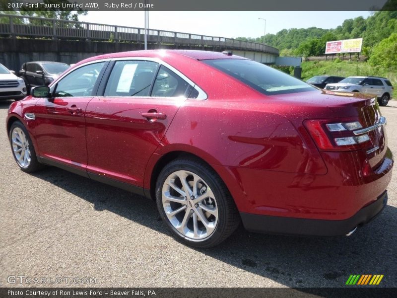 Ruby Red / Dune 2017 Ford Taurus Limited AWD