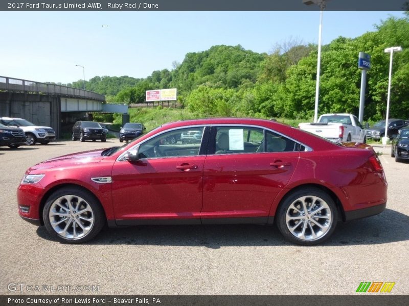 Ruby Red / Dune 2017 Ford Taurus Limited AWD