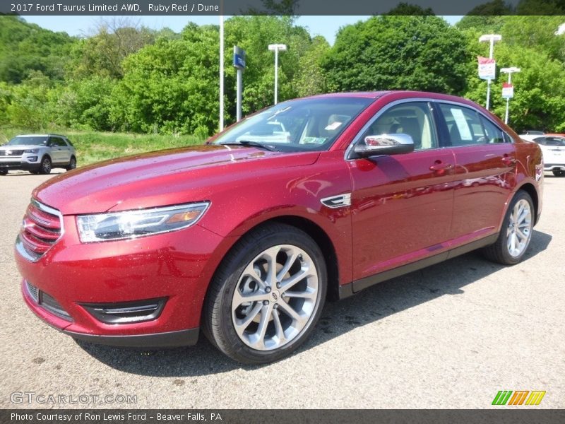Ruby Red / Dune 2017 Ford Taurus Limited AWD