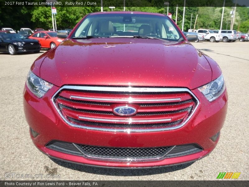 Ruby Red / Dune 2017 Ford Taurus Limited AWD