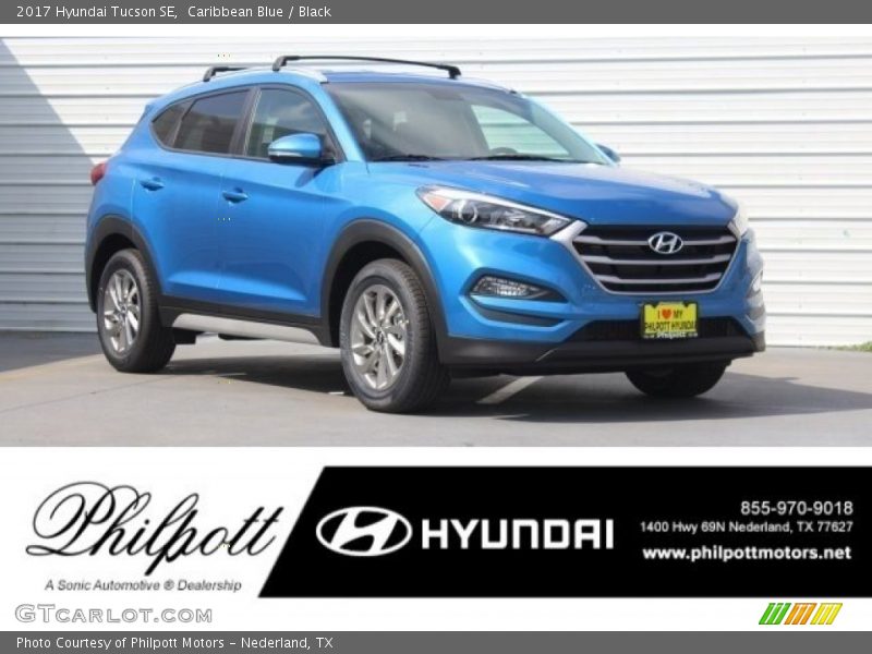 Caribbean Blue / Black 2017 Hyundai Tucson SE