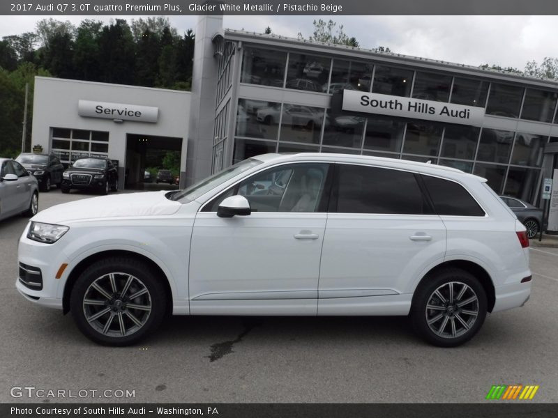 Glacier White Metallic / Pistachio Beige 2017 Audi Q7 3.0T quattro Premium Plus
