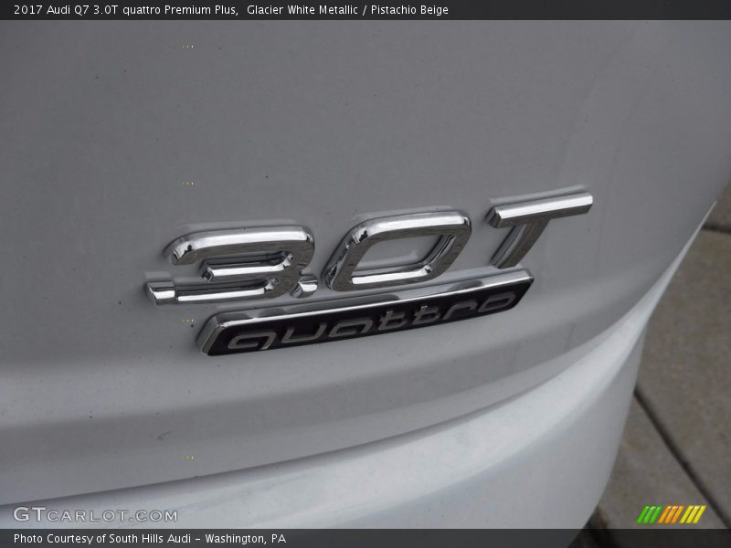 Glacier White Metallic / Pistachio Beige 2017 Audi Q7 3.0T quattro Premium Plus