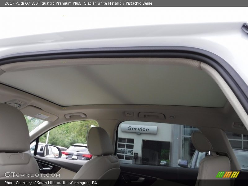 Glacier White Metallic / Pistachio Beige 2017 Audi Q7 3.0T quattro Premium Plus