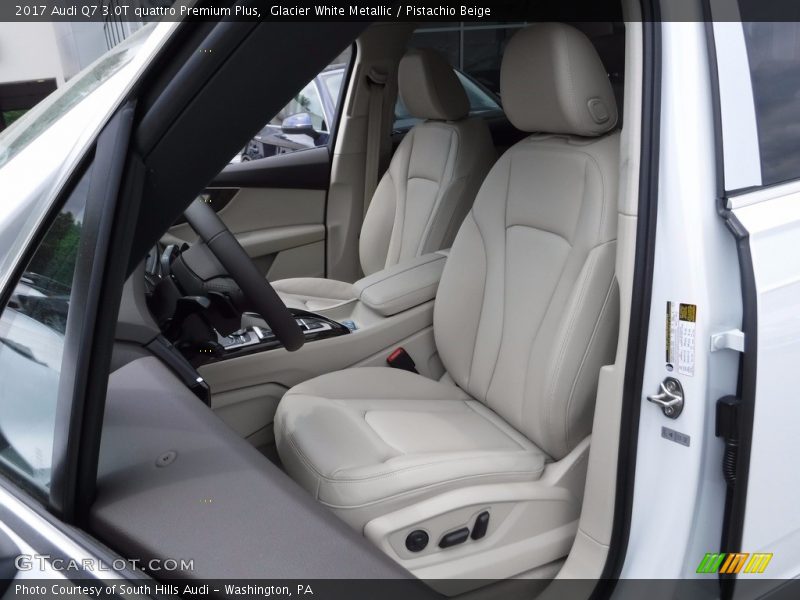 Glacier White Metallic / Pistachio Beige 2017 Audi Q7 3.0T quattro Premium Plus